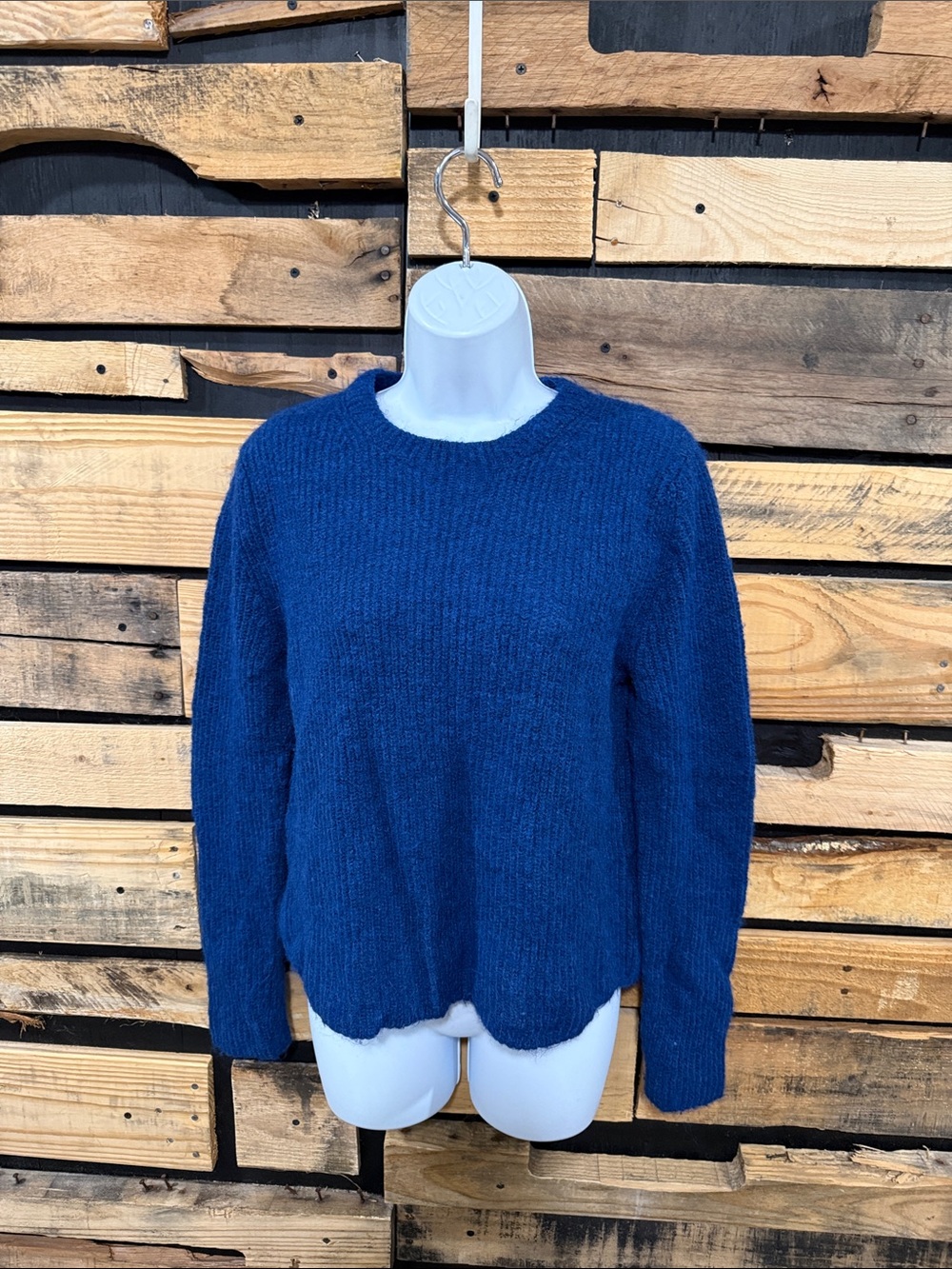Banana Republic Blue Wool Alpaca Blend Cozy Ribbed Sweater Size Medium